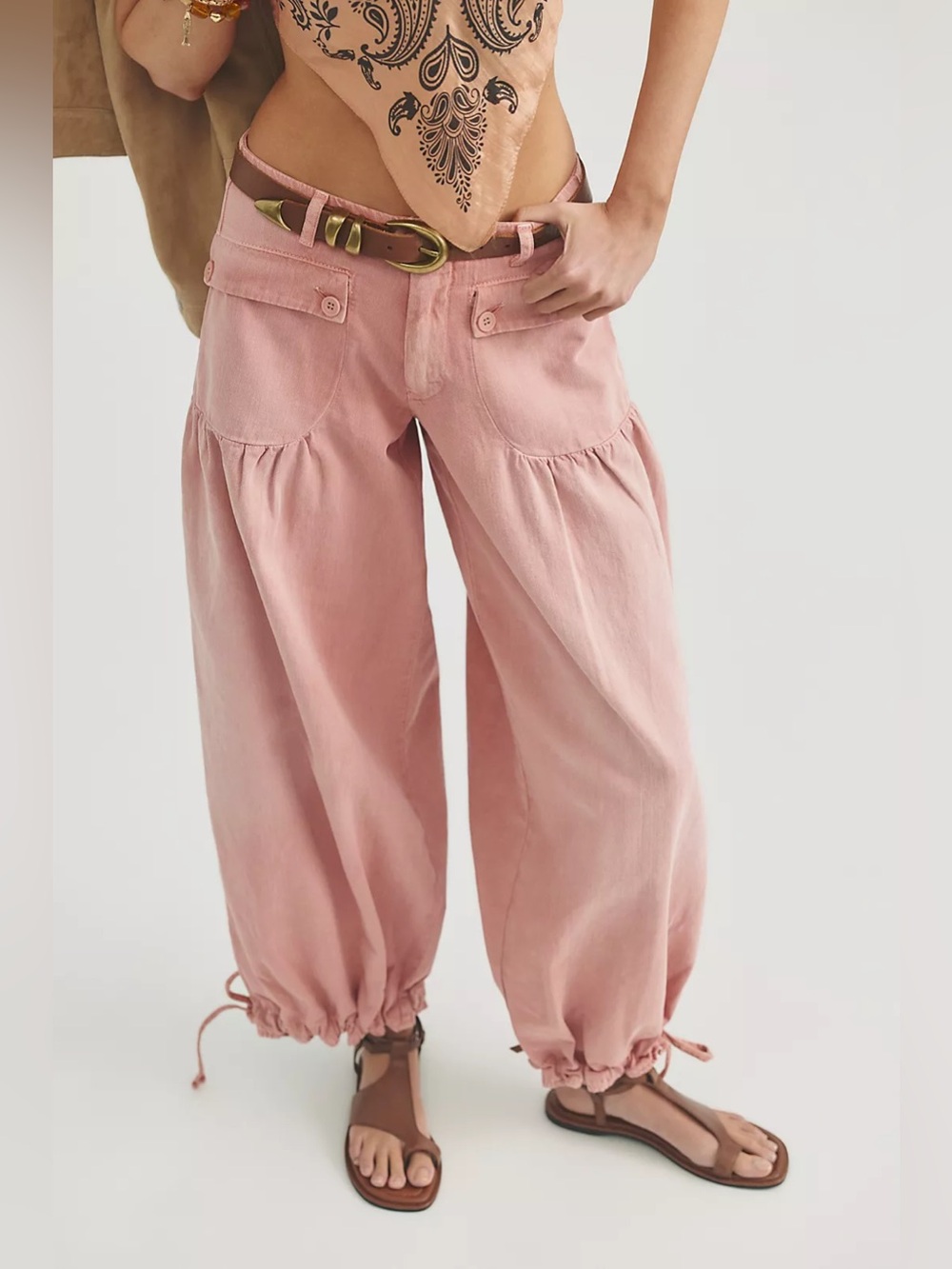 Free People We The Free Lotus Balloon Jeans Peachy Keen Women’s Size 30